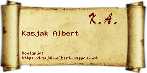 Kasjak Albert névjegykártya