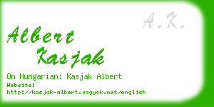 albert kasjak business card